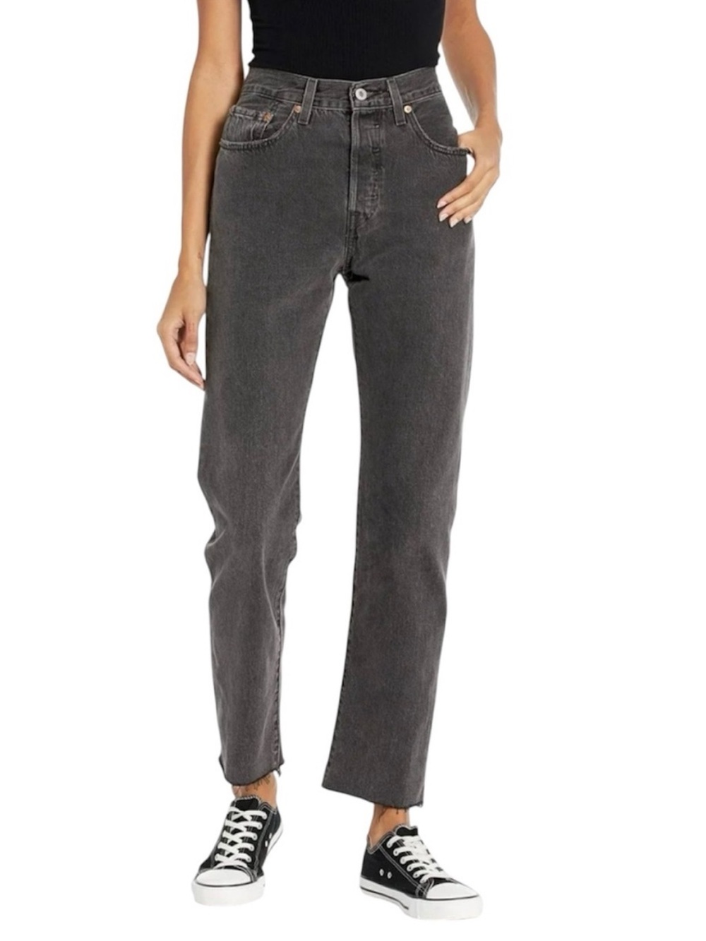 Levi's Washed Charcoal Straight Leg Jeans